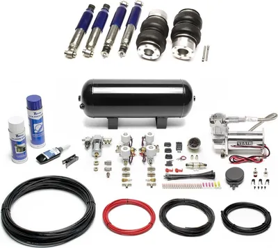 Produktbild von TA Technix Luftfahrwerk & Kompressor-Kit Härteverstellbar schwarz für VW Bus T4