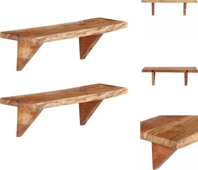 Image de vidaXL Étagères murales 2 pcs. 60 x 20 x 18 cm bois massif acacia - Étagères murales