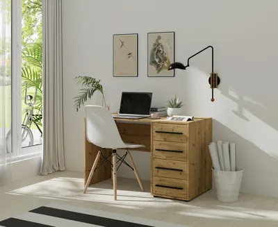 Produktbild von FurMeb24 Schreibtisch MAXIONE - Eiche artisan 120 x 75 cm