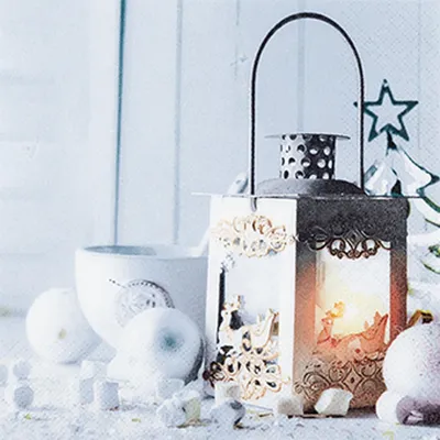 Image de Lot de 20 serviettes papier lanterne de noel