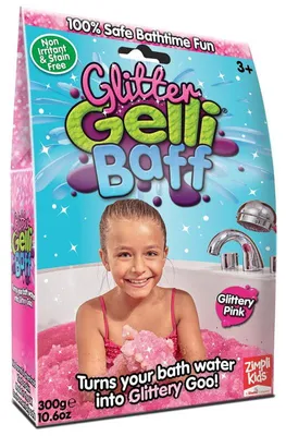 Produktbild von Magisches Badepulver, das Klumpen bildet: Gelli Baff Glitter rosa 3+, Zimpli Kids