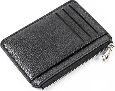 Immagine prodotto di INF Portafoglio minimalista Portafoglio sottile con cerniera porta carte di credito Nero