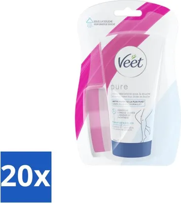 Zdjęcie produktu dla Veet - Krem do depilacji - Wrażliwa skóra pod prysznicem - Łatwy w użyciu - 150 ml - Value pack - 20 szt