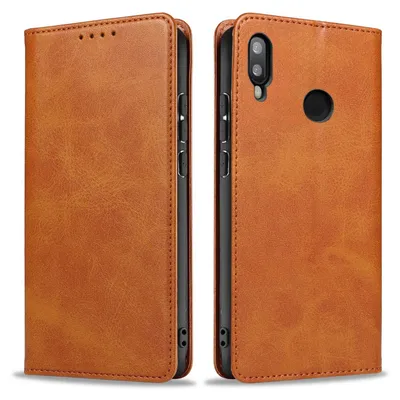 Produktbild von Handyhülle für Huawei P30 Lite Kunstleder Flip Cover Hülle Klapphülle Case Kartenfach Farbe: Hellbraun