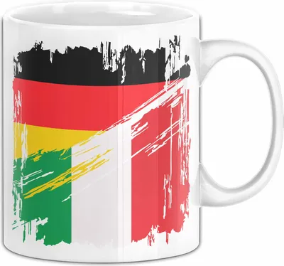 Produktbild von Italien Deutschland Flagge Halb Deutscher Halb Italiener Fußball Germany 2024 Europa Italy (Weiß)