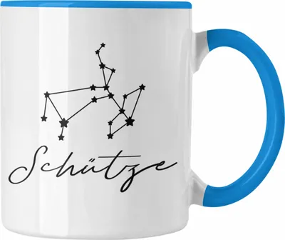 Produktbild von Trendation - Schütze Sternzeichen Tasse Geschenk Horoskop Tierkreiszeichen (Blau)