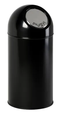 Zdjęcie produktu dla V-Part - Abfallbehälter mit Druckdeckel 40 Liter - Steel Plastic  - Schwarz