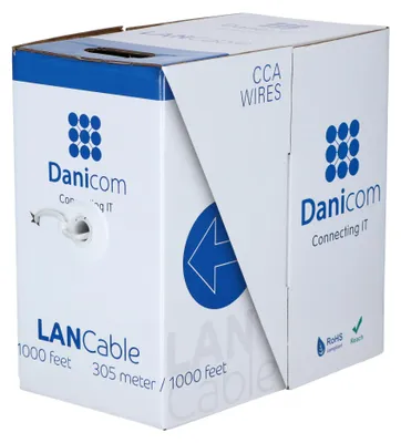 Produktbild von CAT5e Netzwerkkabel, FTP, AWG 26/7 (Flexibel), 305 Meter, Grau, CCA