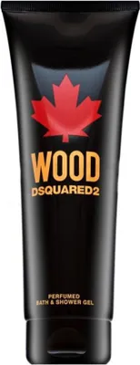 A black tube of Dsquared2 Wood perfumed bath & shower gel for men.