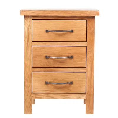 Immagine prodotto di Comodino con 3 Cassetti 40x30x54 cm in Legno Massello di Rovere