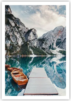 Produktbild von Poster - Poster ohne Rahmen - Boote Berge Hafen - 70x100 cm - Wand Bild - Wanddeko - Wandbilder - Kunstposter - Wandposter - Bilder - Kunstdruck - Wanddekoration - Wandbild - P2XPA70x100-5068