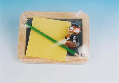 Produktbild von Schiefertafel-Set 4tlg. mit Naturholzrahmen 17x22cm