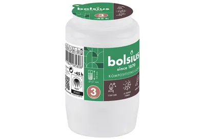 Produktbild von Bolsius RSPO Kompolicht Nachfüller Nr.3 weiß Brenndauer 45 Stunden