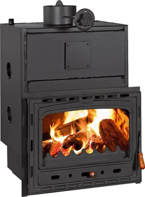 Immagine prodotto di Inserto per caminetto PRITY C W28 | 5 + 28,2 kW | Totale 33,2 kW | Ø200 mm | Porta in ghisa | Tasca acqua da 36 l