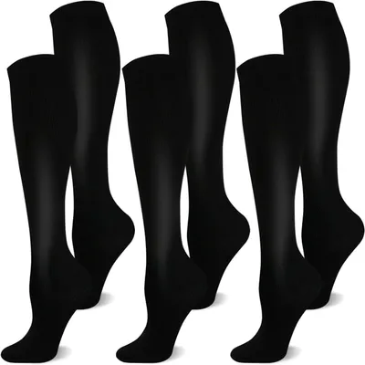 Produktbild von Kompressionsstrümpfe für Damen & Herren – 15–20 mmHg, Kniehoch, Fördern die Durchblutung, Sport- & Stützstrümpfe für Laufen, Reisen, A0239 3 Paar L-XL