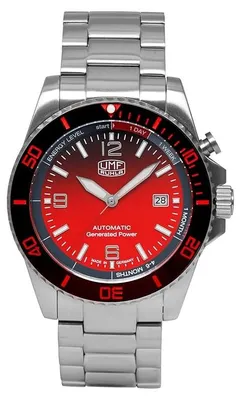 Immagine prodotto di Orologio da uomo rosso con bracciale in acciaio inossidabile - modello UMF-Ruhla: 1072M-5