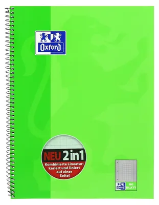 Zdjęcie produktu dla Oxford 100050362, Obraz, Zielony, A4, 80 ark., 90 g/m², Papier w kratkę
