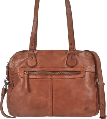 Produktbild von Bear Design Umhängetasche Leder Handtasche Damentasche 33x25cm cognac