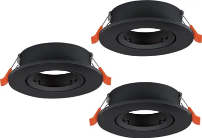 Produktbild von EGLO 3er Set Einbaustrahler Barranco, Spot Deckenleuchte schwenkbar, runder Einbauspot ohne Leuchtmittel, Deckenstrahler, GU10 , Ø 9 cm