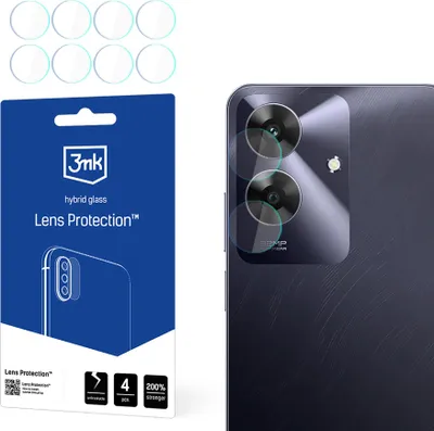 Zdjęcie produktu dla 3mk Hybrydowe szkło ochronne obiektywu do Realme Note 60Obiektyw aparatu 0,16 mm 6H (4 sztuki)