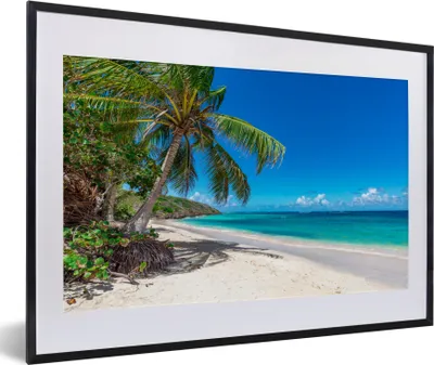 Produktbild von MuchoWow® MuchoWow® Gerahmtes Poster Strand - Meer - Tropisch 60x40 cm - Poster mit zchwarzem Bilderrahmen - Schlafzimmer - Plakat in Rahmen - Drucken