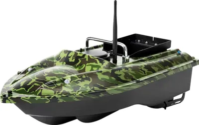 Produktbild von GPS Futterboot zum Angeln - RC Köderboot - Automatischer Futterauswurf - Reichweite 500 m - ABS und Edelstahl - Tarnfarbe