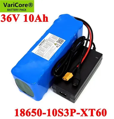 Produktbild von 36V 10Ah Lithium Akku - 18650 Li-Ion Batteriepacks - Integriertes 20A BMS - 42V 2A Ladegerät - XT60 Stecker - Für Heimspeicher und E-Bike