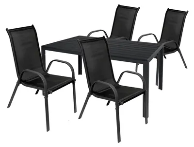 Produktbild von Gartengarnitur Sitzgarnitur 5-teilig 150x80cm Non-Wood Anthrazit