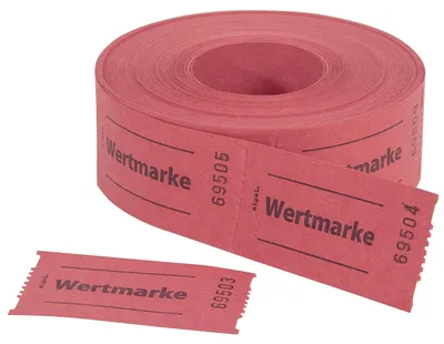 Productafbeelding van Waardebonnenmerken - Op rol - Rood - 60 x 30 mm - 500 bonnen
