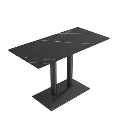 Produktbild von Gastronomiemöbel Esszimmertisch Esstisch Küchentisch für Esszimmer Wohnzimmer tisch Bistrotisch Sinterstein schwarzschwarz2 120*60*75CM