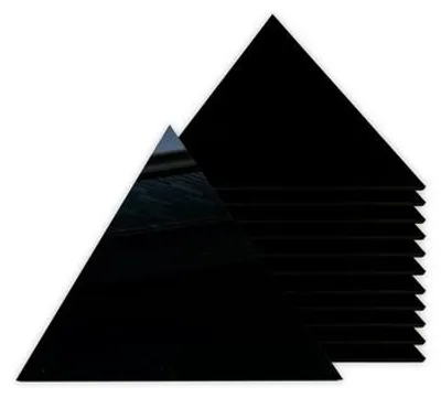 Produktbild von Satz von 10 Dreiecken, Acryl, schwarz glänzendes Plexiglas, Dekoration