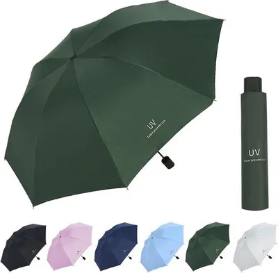 Image de Mini-parapluie avec protection UV - noir - monobloc - pliable