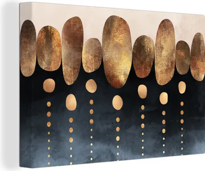 Obrázok produktu pre OneMillionCanvasses® - Maľba na plátne - Obraz na plátne Nástenná maľba na plátne - Zlatá - abstraktná - luxusná - 150x100cm - Fotografia na plátne -