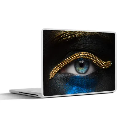 Produktbild von MuchoWow® Laptop Aufkleber Sticker Cover Frau - Augen - Make-up - Luxus - Gold 30x22 cm - Laptop-Sticker