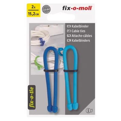 Produktbild von Kabelbinder lösbar fix-o-moll 152mm 2 Farben blau