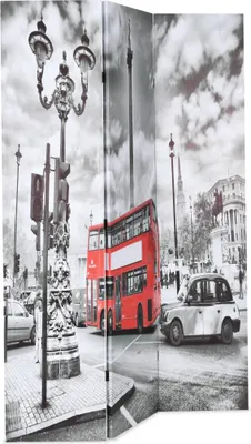 Obrázek produktu pro vidaXL Rozdělovač místností skládací 120 x 170 cm London Bus černobílý