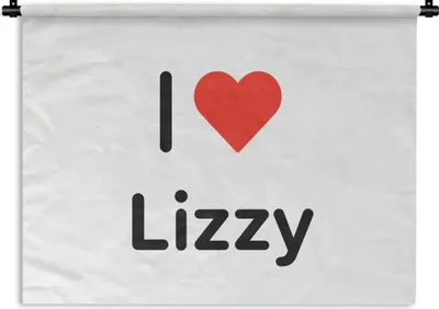 Produktbild von MuchoWow® Wandteppich Wandbehang Ich liebe - Lizzy - Mädchen 120x90 cm Tapisserie Dekoration Wandtuch - Wohnen - Aufhänger für die Wand