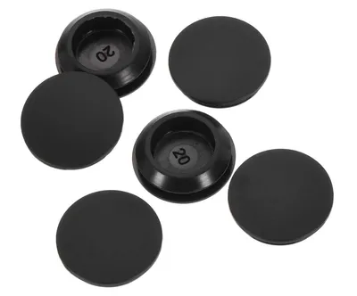 Silikon-Stopfen 12 Stück, rund, für Löcher 20–22 mm, schwarz