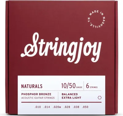 Image de Cordes pour guitare acoustique Stringjoy NB1050 NATURALS Phosphor Bronze 10-50