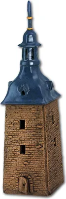 Produktbild von LeuchtKeramik Stadtturm braun grau Deko-Lichthaus 25cm für Teelicht D2DKH97NQ