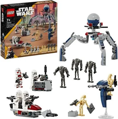 Obrázek produktu pro LEGO 75372 Star Wars Klonoví vojáci a bojoví droidi, hračka s motorkou Speeder a figurkou