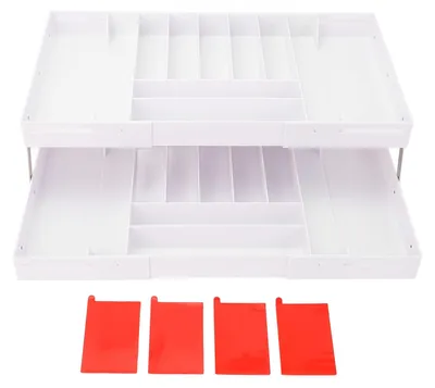 Schubladen-Organizer 2-stufig, ausziehbar, Weiß