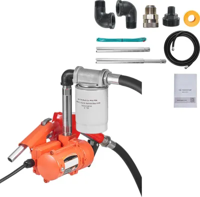Obrázek produktu pro SucceBuy Elektrické palivové čerpadlo, 12 V DC, 37 l/min, sada s automatickou uzavírací tryskou, výtlačná hadice, ochrana proti přehřátí, napájecí kabel, nevýbušné, vhodné pro benzín, naftu a parafín