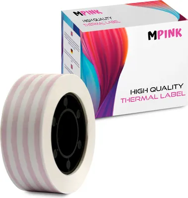 Produktbild von Etikettendrucker-Papier Papierrolle für Tragbarer Etikettendrucker Pink Border