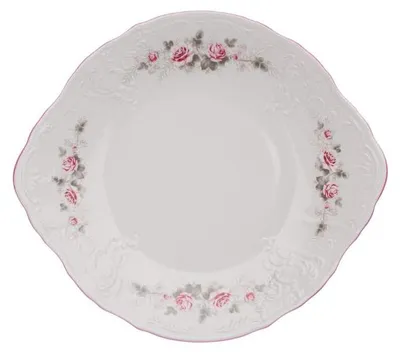 Produktbild von Thun 1794 Kuchenteller, Tschechisches Porzellan, Bernadotte, 27 cm, rosa, rosa Streifen, Thun
