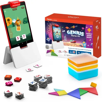 Produktbild von OSMO 901-00096 Family Night Bubbles Genius Starter – Lernspiele für Kinder ab 6-10 Jahren mit Fire Tablet Basis