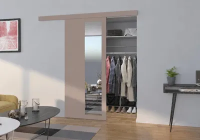 Obrázek produktu pro Interiérové posuvné dveře se zrcadlem 76 cm FADORA - kašmír
