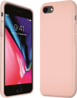 Produktbild von Conie TPU Schutzhülle für iPhone 7 / 8 / SE 2 Tasche Case Cover Bumper Silikon Mikrofaser Inlay Hülle in Rosa matt
