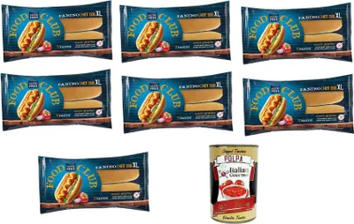 Produktbild von NutriFree Panino Hot Dog XL XL-Hot-Dog-Sandwich 7x 130gr + Italian Gourmet polpa 400g