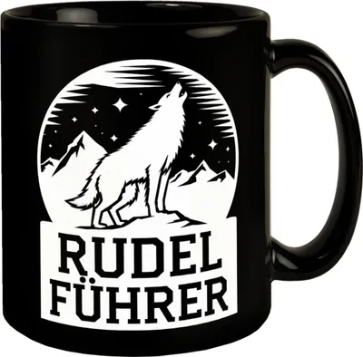 Produktbild von Wolf heult Mond an Rudelführer Tasse
